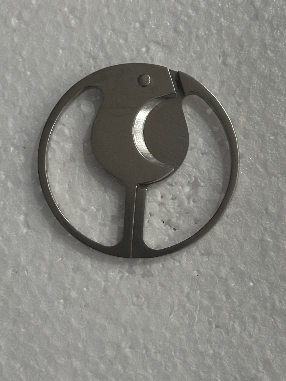 Stainless Silver Metal Cigar Cutter - Crescent Design